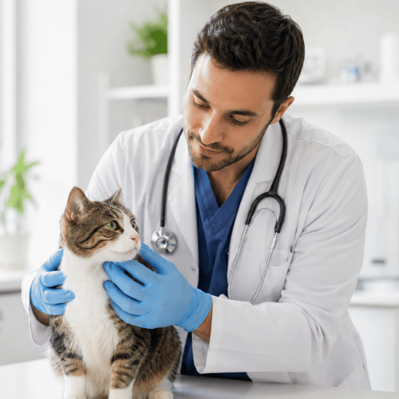 Veterinario atendiendo mascota en Colombia