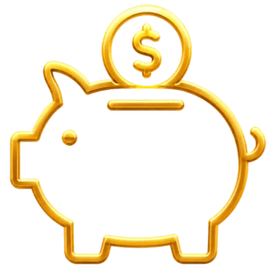 Icono de ahorro económico con Prontix Seguros